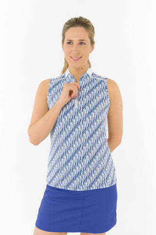 Felicity Sleeveless Polo Golf Shirt - Tidal Wave