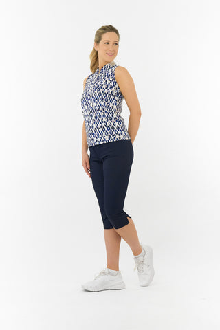 Felicity Sleeveless Polo Golf Shirt - Sands of Time