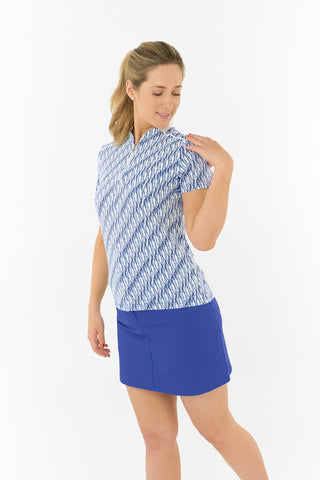 Felicity Short Sleeve Polo Golf Shirt - Tidal Wave