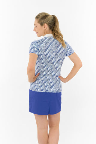Felicity Short Sleeve Polo Golf Shirt - Tidal Wave