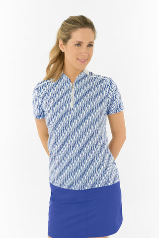 Felicity Short Sleeve Polo Golf Shirt - Tidal Wave
