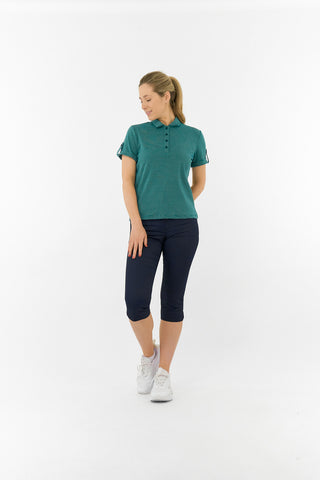Imy Buttoned Short Sleeve Golf Polo Shirt - Teal
