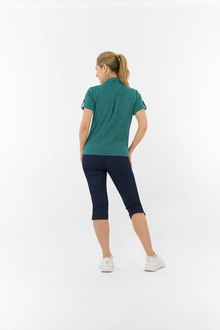 Imy Buttoned Short Sleeve Golf Polo Shirt - Teal