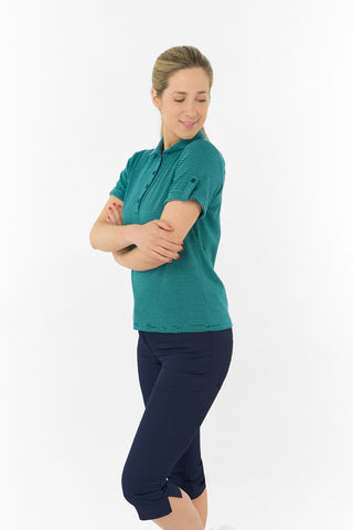 Imy Buttoned Short Sleeve Golf Polo Shirt - Teal