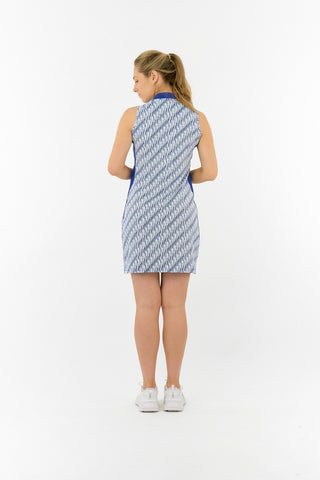 Laura Sleeveless Sweetheart Collar Golf Dress - Tidal Wave