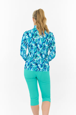 Serenity Mid Layer Ladies Golf Top - Water Lily
