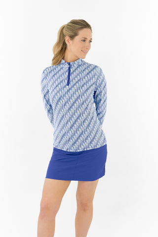 Pure Golf Balance Mid Layer Ladies Golf Top - Tidal Wave