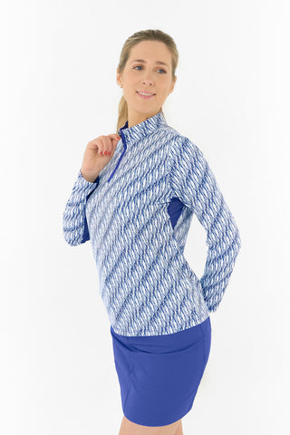 Pure Golf Balance Mid Layer Ladies Golf Top - Tidal Wave