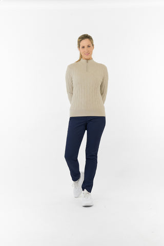 Pure Golf Ladies Sorrell Lined Jumper (Margot Knit) - Oyster