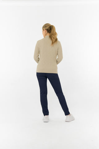 Pure Golf Ladies Sorrell Lined Jumper (Margot Knit) - Oyster
