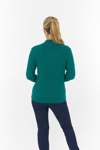 Pure Golf Ladies Sorrell Lined Jumper (Margot Knit) - Deep Teal