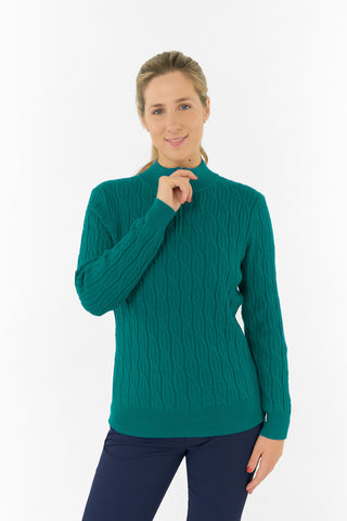 Pure Golf Ladies Sorrell Lined Jumper (Margot Knit) - Deep Teal
