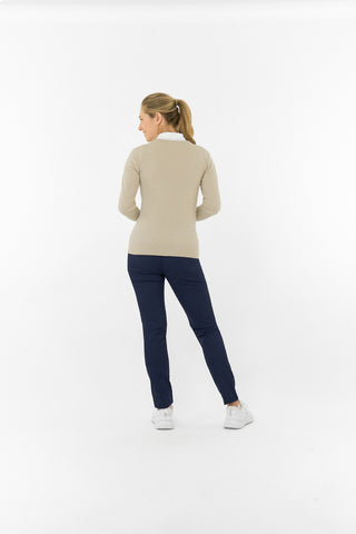 Suzie Summerweight Ladies Golf Jumper - Oyster