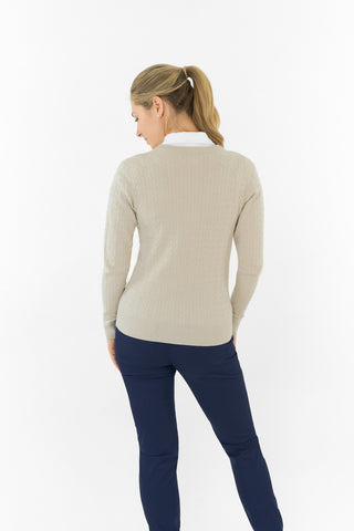 Suzie Summerweight Ladies Golf Jumper - Oyster