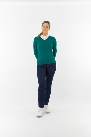 Suzie Summerweight Ladies Golf Jumper - Teal