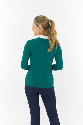 Suzie Summerweight Ladies Golf Jumper - Teal
