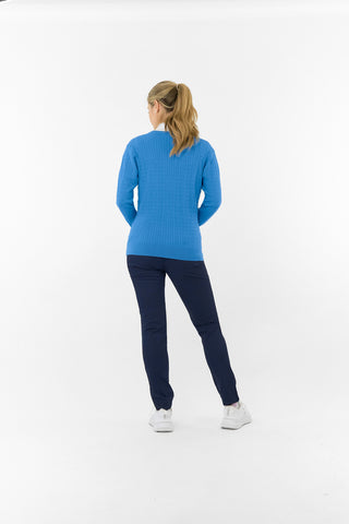 Suzie Summerweight Ladies Golf Jumper - Cerulean Blue