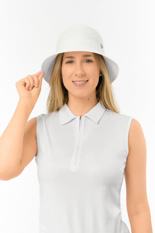 Lea Ladies Straw Golf Hat - White