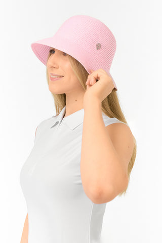 Lea Ladies Straw Golf Hat - Pink Blossom