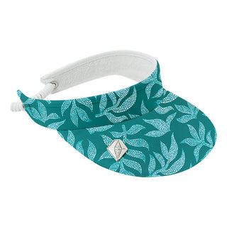 Arielle Patterned Golf Visor - Teal Frondescence