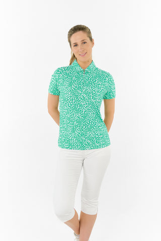 Pure Golf Amity Short Sleeve Polo Shirt - Sweet Pea Awe