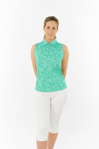 Pure Golf Amity Sleeveless Polo Shirt - Sweet Pea Awe