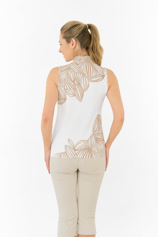 Pure Golf Aria Sleeveless Polo Golf Shirt - Whitecap Whisper