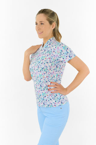 Pure Golf Ellen Short Sleeve Polo Golf Shirt - Mirrored Moonstone