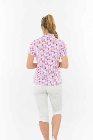 Ellen Short Sleeve Polo Golf Shirt - Fairway Fizz