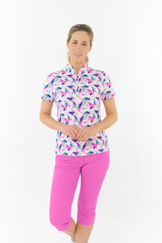 Pure Golf Ellen Short Sleeve Polo Golf Shirt - Portrait of Paradise