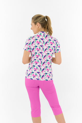 Pure Golf Ellen Short Sleeve Polo Golf Shirt - Portrait of Paradise