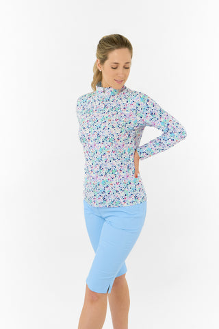 Pure Golf Balance Mid Layer Ladies Golf Top - Mirrored Moonstone