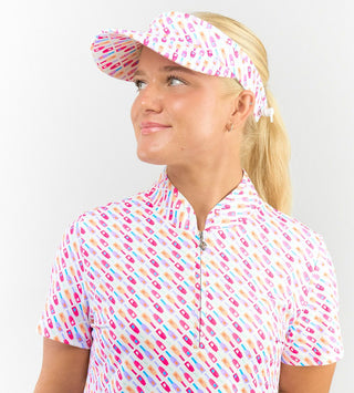Arielle Patterned Golf Visor - Fairway Fizz