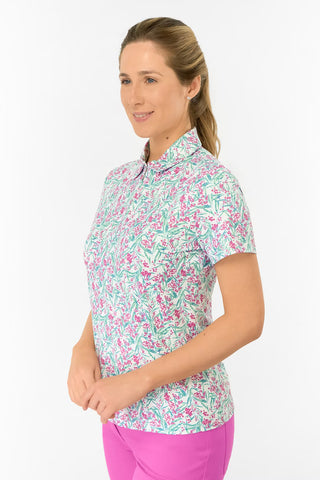 Amity Short Sleeve Polo Shirt - Fuchsia Mimosa