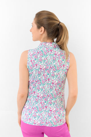 Amity Sleeveless Polo Shirt - Fuchsia Mimosa