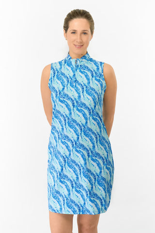 Pure Golf Miley Sleeveless Golf Dress - Marine Mosaic