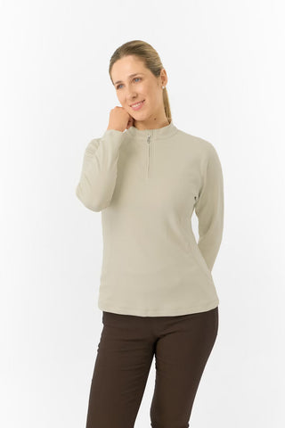 Iris Super Soft Fleece Quarter Zip - Oyster