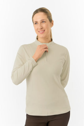 Iris Super Soft Fleece Quarter Zip - Oyster