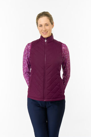 Josie Stretch Panel Ladies Gilet - Morello Cherry