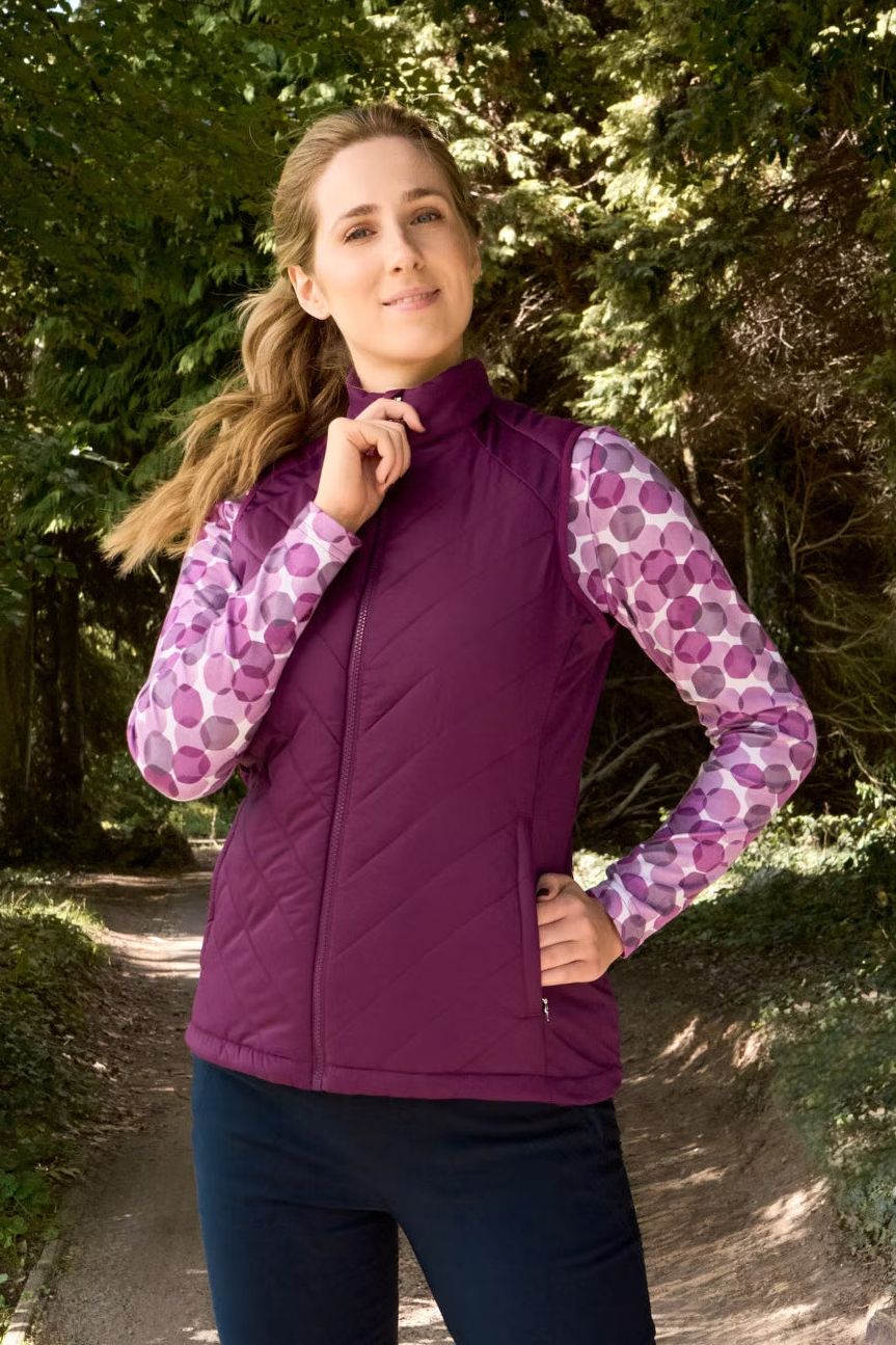 Josie Stretch Panel Ladies Gilet - Morello Cherry