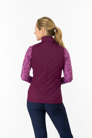 Josie Stretch Panel Ladies Gilet - Morello Cherry