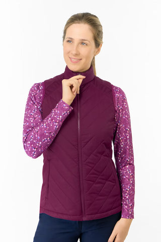 Josie Stretch Panel Ladies Gilet - Morello Cherry
