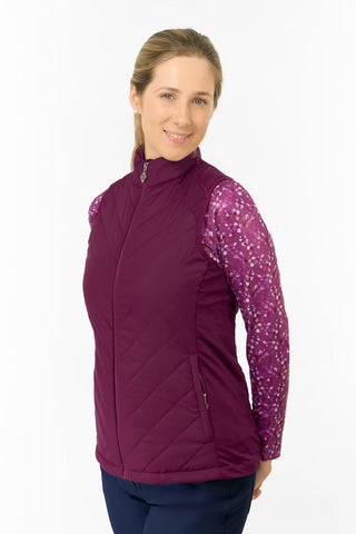 Josie Stretch Panel Ladies Gilet - Morello Cherry