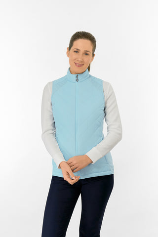 Josie Stretch Panel Ladies Gilet - Retro Blue