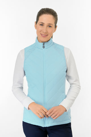 Josie Stretch Panel Ladies Gilet - Retro Blue