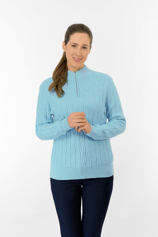 Ladies Sorrell Lined Jumper (Margot Knit) - Retro Blue