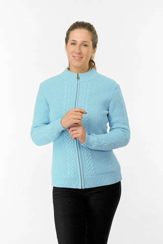 Sophia Elena Knit Lined Cardigan - Retro Blue