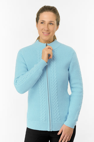 Sophia Elena Knit Lined Cardigan - Retro Blue
