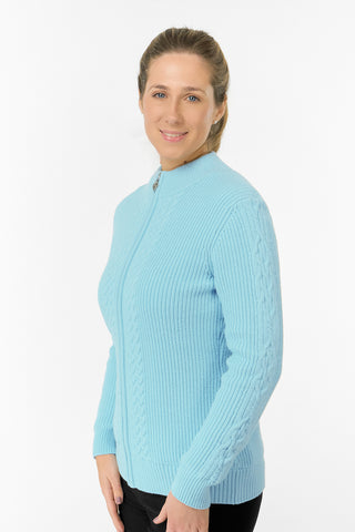 Sophia Elena Knit Lined Cardigan - Retro Blue