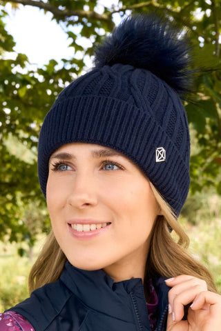 Greta Margot Knit Waterproof Bobble Hat - Navy